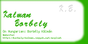 kalman borbely business card
