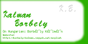 kalman borbely business card